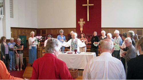 People gathered at Mass